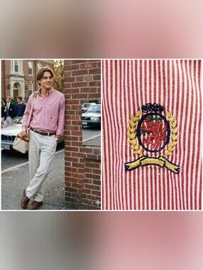 Vintage TOMMY HILFIGER University Stripe 90s Button-down Excellent